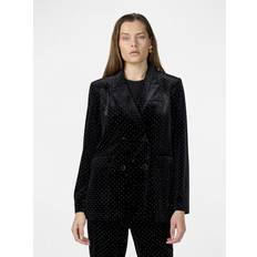 Suits Y.A.S Velvet Rhinestone Blazer Co-ord - Black