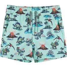 Recycled Materials Swimwear Children's Clothing Andy & Evan Surfing Dinosaur Boardshort Blue