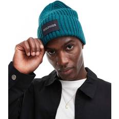 Tommy Hilfiger Mies Pipot Tommy Hilfiger Ribbed Beanie Patch Logo - Teal/Green