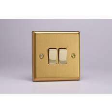 Varilight XB77D Classic Brushed Brass Rocker Light Switch