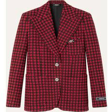 Versace Manteaux Versace Women's Windowpane Jacket - Lipstick Red/Black