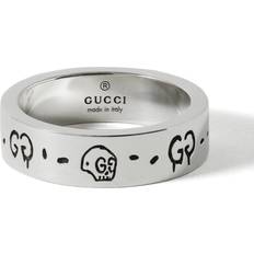 Gucci Logo-Engraved Silver Ring - Men - Silver