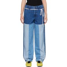 adidas KSENIASCHNAIDER Edition Patchwork Straight Leg Jeans - Blue