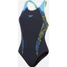 Clothing Speedo Placement Laneback One Piece Swimsuit - Navy