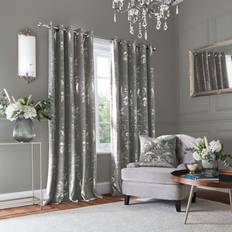 Laura Ashley Josette Metallic Eyelet Curtains W162 x D137 cm