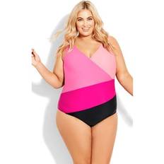 Avenue Swimwear Avenue Women's Spliced 1 Piece - Hot Pink