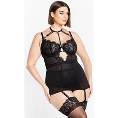 City Chic Women Lingerie Sets City Chic Arabella Underwire Chemise - Black