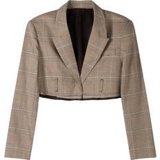 Bershka Dame Blazere Bershka Cropped Blazer - Brun