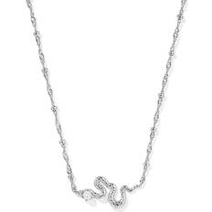 Kendra Scott Silver Plated Necklaces Kendra Scott Lyle Silver Snake Short Pendant Necklace in White Pearl Pearl/Metal Rhodium (OS)