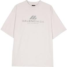 Balenciaga Herren Bekleidung Balenciaga Activewear Cotton T-Shirt - Light Grey