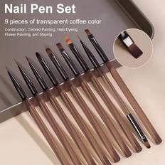 Nail Art Brushes & Dotting Tools Other 9pcs UV Gel Nail Brush Liner Pen