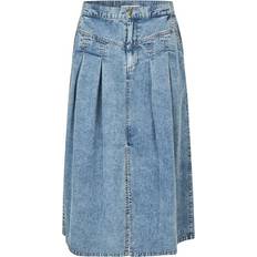 Lollys Laundry Isa Midi Denim Skirt - Blue