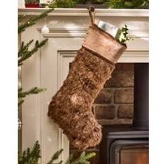 Brown Stockings Dibor Set of 4 Traditional Beresford Xmas Gift Decoration Stocking