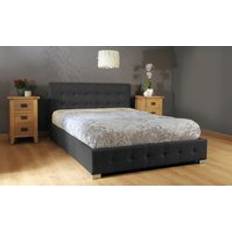 Comfy Living Fabric Ottoman Storage Double Bedframe - Black