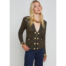 Cardigan L'agence Jinny Sequin Cardigan - Black/Gold