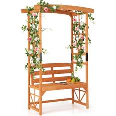 Costway Trellises Costway NP11608YW 6.2 Feet Tall Patio Garden Arbor - Yellow