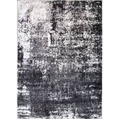 Loomed Black Grey Monochrome Distressed Abstract Rug 120 cm x 170 cm