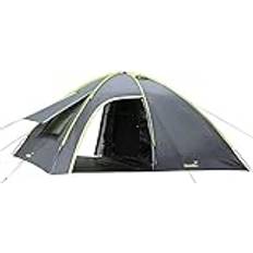 kupoltält Vaasa för 4 personer kompakt tält, vattentätt, 3 000 mm vattenpelare, silverbeläggning, 2 ingångar, mörk kabin, 195 cm höjd campingtält för camping, festival, semester