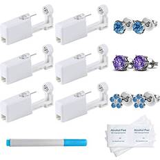 9k Earrings na Pack Ear Piercing Kit Disposable Self Ear Piercing Gun No Pain Ear Piercings Gun Kit Tool (blue purple)