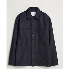 NN07 Ropa NN07 Isak Wool Overshirt - Navy Blue Pinstripe