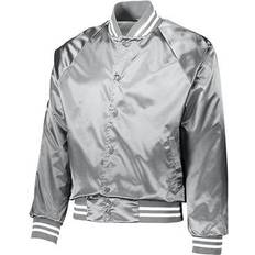 Augusta Sportswear Satin Baseball Jacket 3610 - Metallic Silver/White