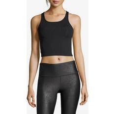 Kapea Topit Bold Rib Crop Tank - Black