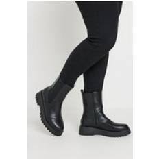 Women Chelsea Boots Yours Wide Fit Chunky Wedge Chelsea Boots - Black
