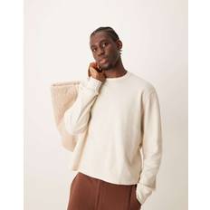 Abercrombie & Fitch Women T-shirts Abercrombie & Fitch Waffle Crop Long Sleeve T-Shirt Beige/Neutral