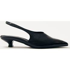 40 Escarpins et Talons ALOHAS Eros Leather Slingback Kitten Heel - Black/Women's