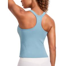 Seamless Tank Tops Crz Yoga Seamless Ribbed Womens Tank Top - Pure Blue