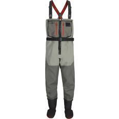Simms Fishing Equipment Simms Freestone Z Men's Stockingfoot Waterproof Chest Fishing Waders w/Gravel Guards, Front Zipper, Smoke, 12-13 Foot