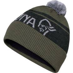 Norrøna Mies Headgear Norrøna Heavy Merinoull Logo Beanie - Olive Night Melange