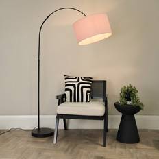 Pink Floor Lamps ValueLights Louis Black with Large - One Size Floor Lamp