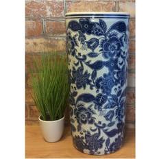 Blue Umbrella Stands Minster Stylish Living Blue And White Flowers Ceramic Min0810 Umbrella Stand