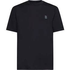 Bomull T-shirt Med Rund Hals Och Logotyp