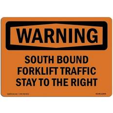 Office Supplies SignMission OSHA Warning Sign 12 x 18 in - South Bound Forklift