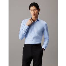 Calvin Klein Elastan/Lycra/Spandex Skjorter Calvin Klein Slim Dobby Textured Shirt - Blue
