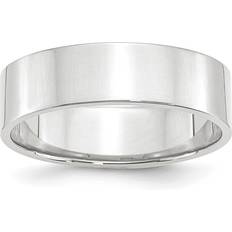 Unisexo Anillos mm 14K White Gold LTW Flat Band