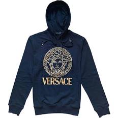 Gold Jumpers Versace Medusa Print Hoodie Sweatshirt - Black