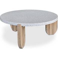 Wunder Round Concrete White Coffee Table