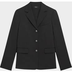 Notch Collar Three Button Jacket - Black
