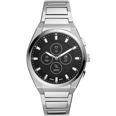 Fossil 42mm Everett Hybrid HR Smart Watch, Color: Silver (Model: FTW7053)