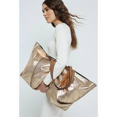 River Island Bags River Island Womens Gold Oversized Leather Shopper Bag One Size