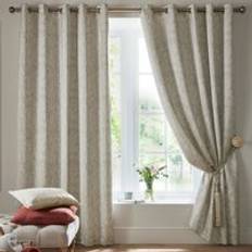 Laura Ashley Beige Curtains Laura Ashley Coulderton Ready Made Eyelet Curtains - Beige