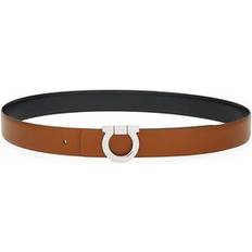 Multicolored Belts Ferragamo Men's Reversible Leather Belt - Dark Cuoio Nero