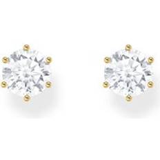 Thomas Sabo Gold Plated Ear Studs with White Zirconia - Gold/Silver/White