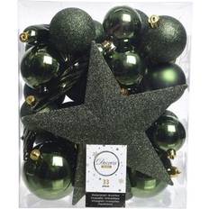 Grau Weihnachtsdekorationen Christbaumkugeln Mix Set of 3 - Tannengrün Kerst Weihnachtsbaumschmuck