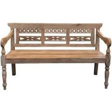 Teak Lounge-Sets Ledo Teak Natur Gartenbank Lounge-Set