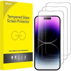 Full Täckning Skärmskydd för iPhone 14 Pro 6,1-Tum, Screen Protector 9H Härdat Glas Film Fodral Vänlig, HD Klar, 3-Pack