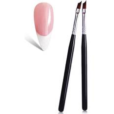 Nail Art Brushes & Dotting Tools Honey Joy Oblique Head French Tip Nail Brush Pack of 2